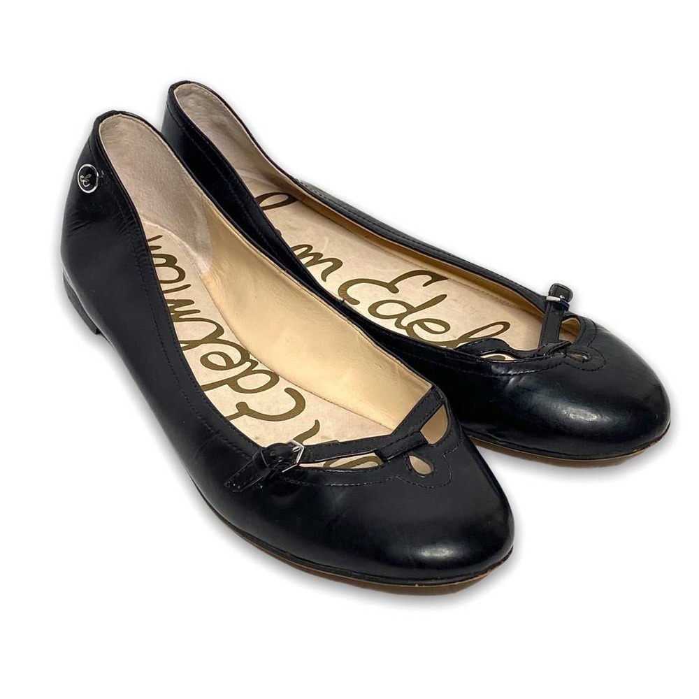 Sam Edelman Leena Black Patent Leather Flat 8.5M